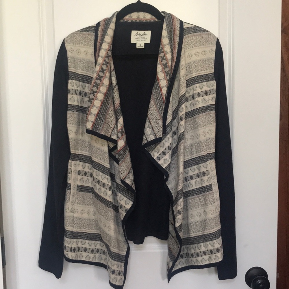 Lucky Brand Draped Front Cardigan. SZ small